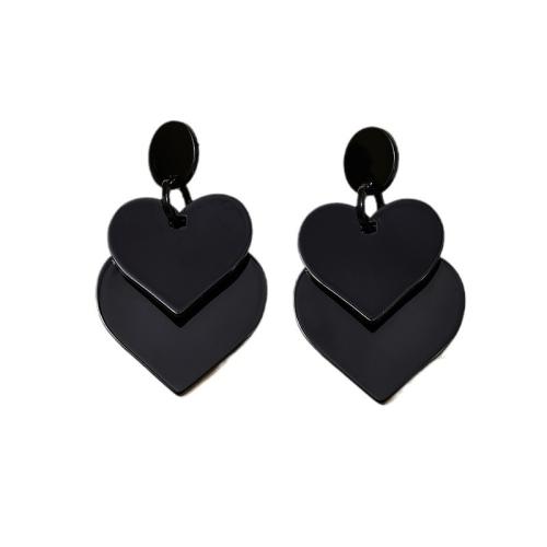 Acrylic Jewelry Earring, Heart, plated, for woman, more colors for choice, Sold By Pair