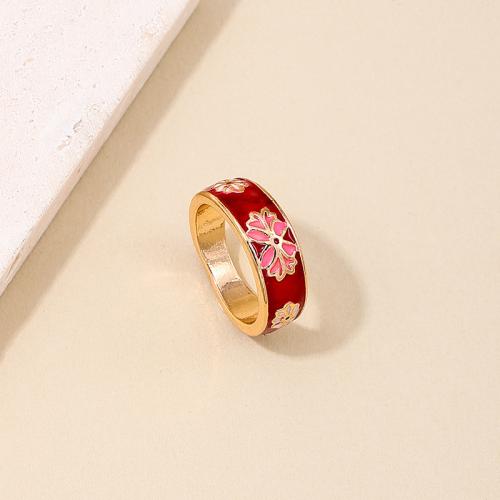 Tibetan Style Finger Ring, plated, for woman & enamel, more colors for choice, Sold By PC