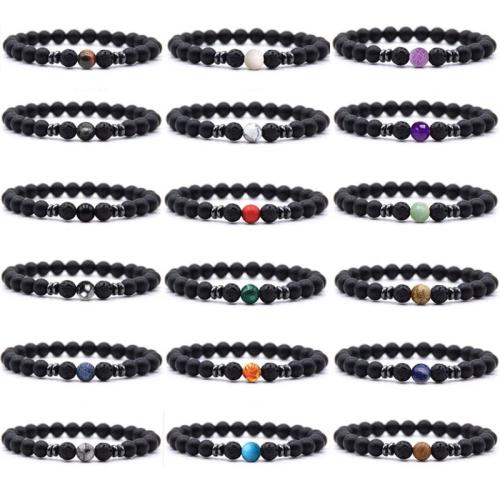 Gemstone Bracelets, elastic & Unisex & different styles for choice, more colors for choice, Length:Approx 16 cm, Sold By PC