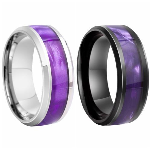 Bague acier titane, unisexe & normes différentes pour le choix & émail, plus de couleurs à choisir, Vendu par PC