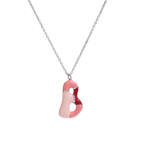 Collier en laiton, Placage, lettres sont de A à Z & styles différents pour le choix & pour femme & autocollant époxyde, plus de couleurs à choisir, Longueur:Environ 45 cm, Vendu par PC