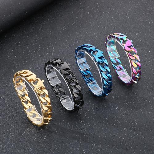 Stainless Steel Jewelry Bracelet, 304 Stainless Steel, Vacuum Ion Plating, for man, more colors for choice, Sold By PC