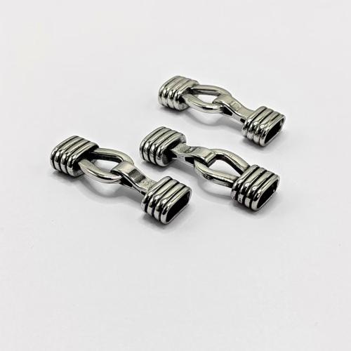 Stainless Steel Leather Cord Clasp, 304 Stainless Steel, polished, DIY, 12x6mm, Sold By PC