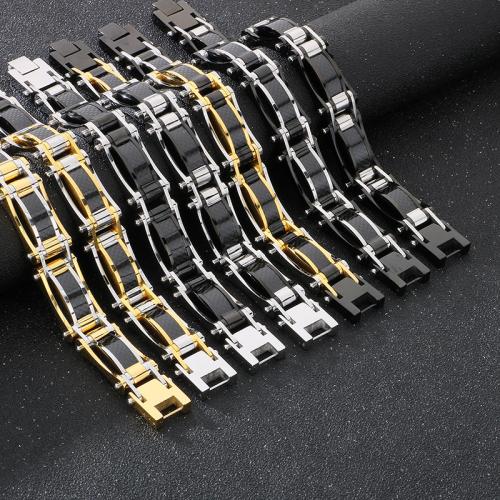 Stainless Steel Jewelry Bracelet, 304 Stainless Steel, Vacuum Ion Plating, for man, more colors for choice, Sold By PC