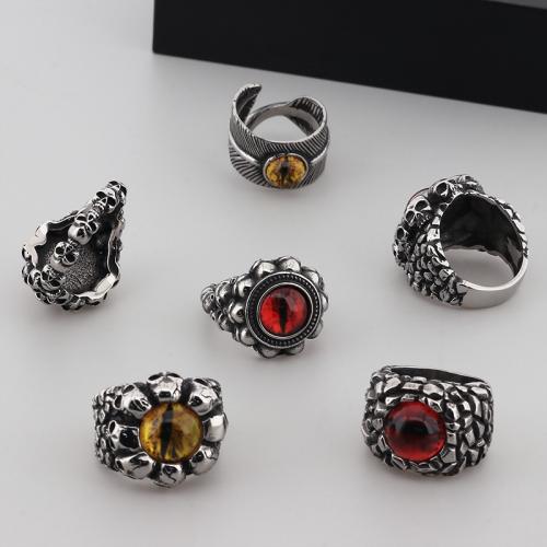 Stainless Steel Finger Ring, 304 Stainless Steel, with Resin, Vacuum Ion Plating, different styles for choice & for man, more colors for choice, Sold By PC