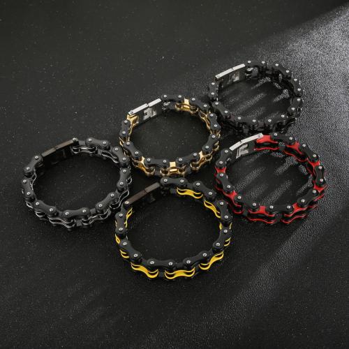 Stainless Steel Jewelry Bracelet, 304 Stainless Steel, Vacuum Ion Plating, different size for choice & for man, more colors for choice, Sold By PC