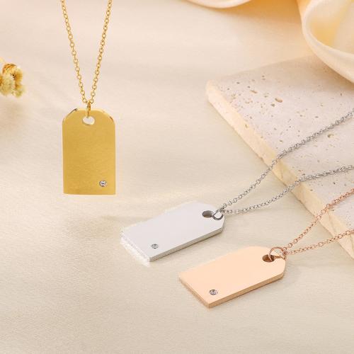 Stainless Steel Jewelry Necklace, 304 Stainless Steel, Vacuum Ion Plating, for woman & with rhinestone, more colors for choice, Length:41-50 cm, Sold By PC