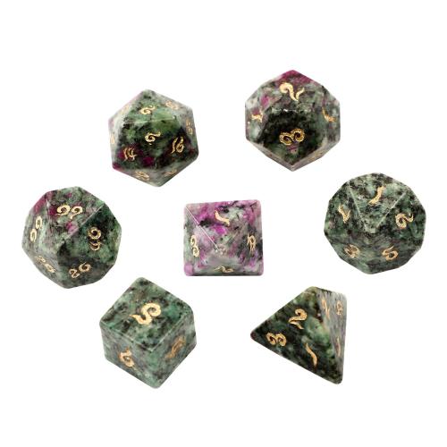 Dice for games, Ruby in Zoisite, Geometrical Pattern, different styles for choice, Sold By PC