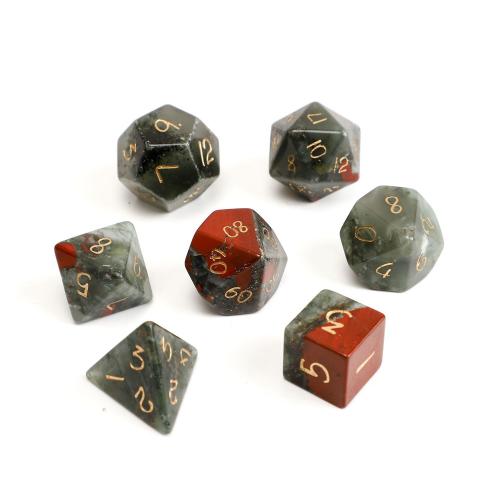 Dice for games, African Bloodstone, Geometrical Pattern, Carved, different styles for choice, Sold By PC