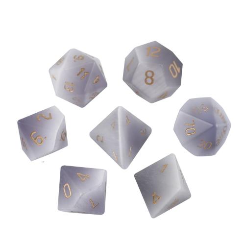 Dice for games, Cats Eye, Geometrical Pattern, different styles for choice, silver-grey, Sold By PC