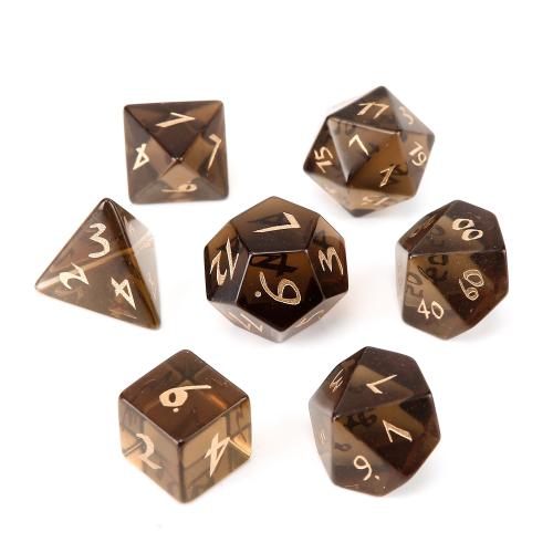 Dice for games, Smoky Quartz, Geometrical Pattern, Carved, different styles for choice, Sold By PC