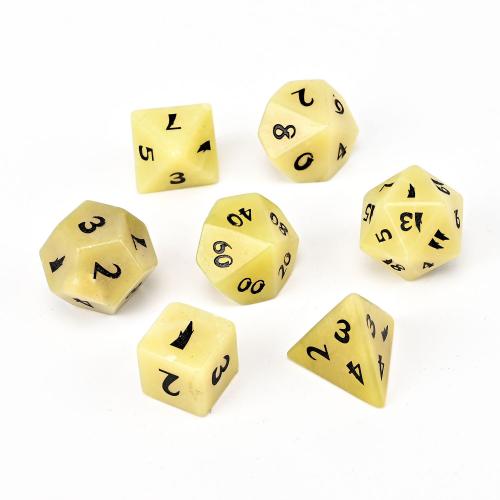 Dice for games, Jade Lemon, Geometrical Pattern, Carved, different styles for choice, Sold By PC