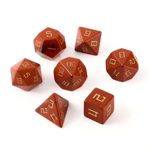 Dice for games, Red Jasper, Geometrical Pattern, Carved, different styles for choice, Sold By PC