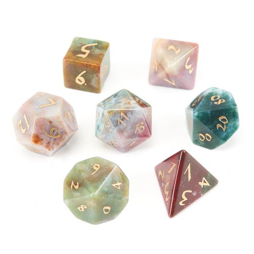 Dice for games, Indian Agate, Geometrical Pattern, Carved, different styles for choice, Sold By PC