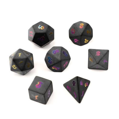 Dice for games, Obsidian, Geometrical Pattern, Carved, different styles for choice, Sold By PC