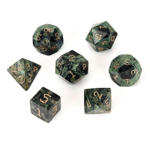 Dice for games, Green Eye Stone, Geometrical Pattern, different styles for choice, Sold By PC