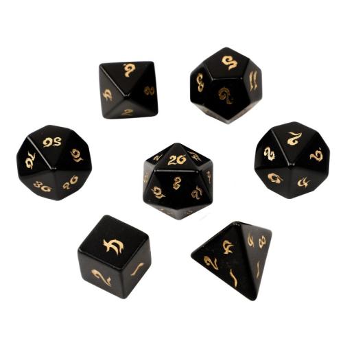 Dice for games, Obsidian, Geometrical Pattern, different styles for choice, Sold By PC