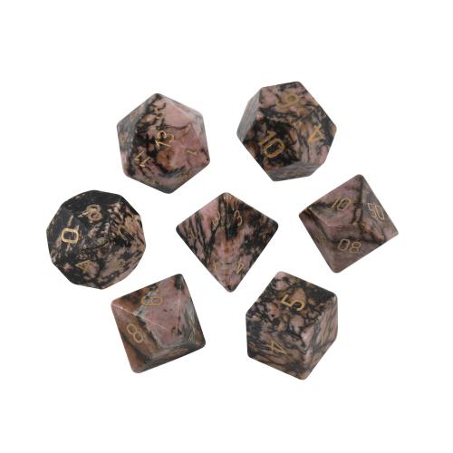 Dice for games, Rhodochrosite, Geometrical Pattern, Carved, different styles for choice, Sold By PC