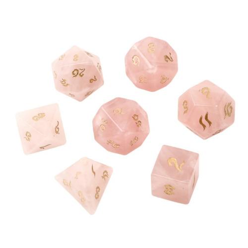 Dice for games, Rose Quartz, Geometrical Pattern, different styles for choice, Sold By PC