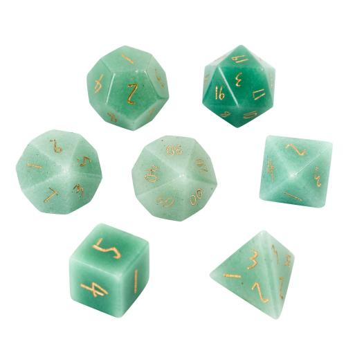 Dice for games, Green Aventurine, Geometrical Pattern, Carved, different styles for choice, Sold By PC