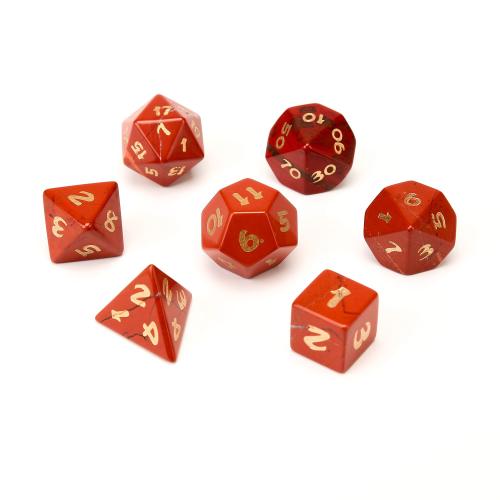 Dice for games, Red Jasper, Geometrical Pattern, Carved, different styles for choice, Sold By PC