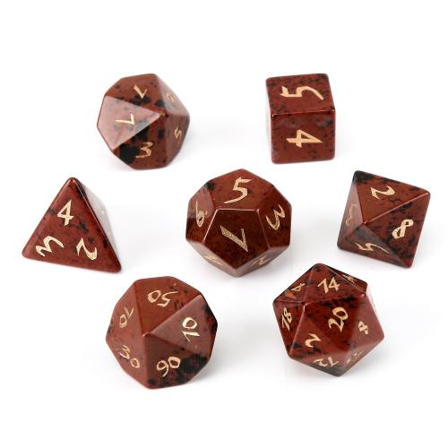 Dice for games, Mahogany Obsidian, Geometrical Pattern, Carved, different styles for choice, Sold By PC