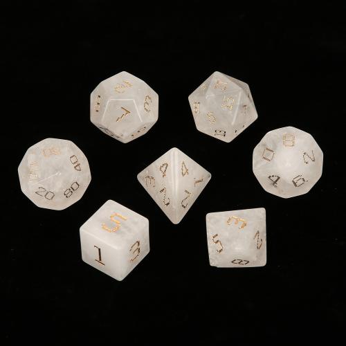 Dice for games, Clear Quartz, Geometrical Pattern, Carved, different styles for choice, Sold By PC