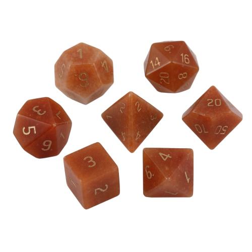 Dice for games, Red Aventurine, Geometrical Pattern, Carved, different styles for choice, Sold By PC