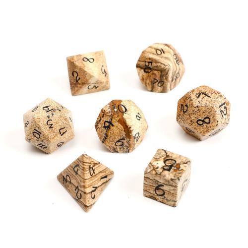 Dice for games, Picture Jasper, Geometrical Pattern, Carved, different styles for choice, Sold By PC