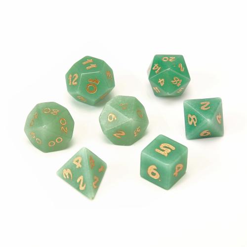 Dice for games, Green Aventurine, Geometrical Pattern, Carved, different styles for choice, Sold By PC