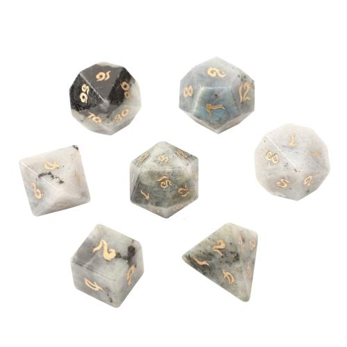 Dice for games, Labradorite, Geometrical Pattern, different styles for choice, Sold By PC