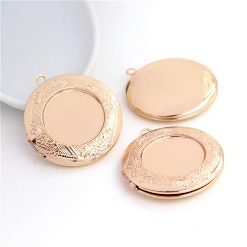 Brass Locket Pendant Setting, plated, DIY, more colors for choice, nickel, lead & cadmium free, inside diameter:20mm, Sold By PC