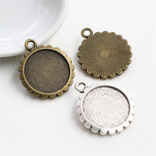 Tibetan Style Pendant Cabochon Setting, Flower, plated, DIY, more colors for choice, nickel, lead & cadmium free, inside diameter:16mm, Approx 100PCs/Bag, Sold By Bag