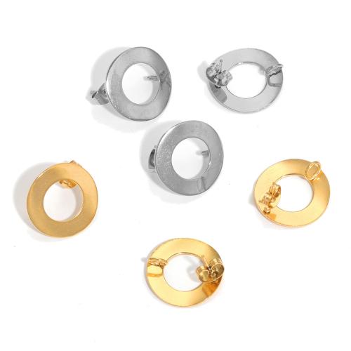 Stainless Steel Earring Stud Component, 304 Stainless Steel, Vacuum Ion Plating, DIY, more colors for choice, 18x13mm, Approx 100PCs/Bag, Sold By Bag