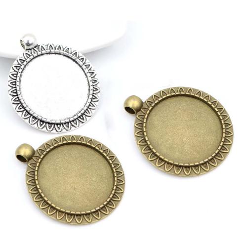 Tibetan Style Pendant Cabochon Setting, plated, DIY, more colors for choice, nickel, lead & cadmium free, inside diameter:25mm, Approx 100PCs/Bag, Sold By Bag