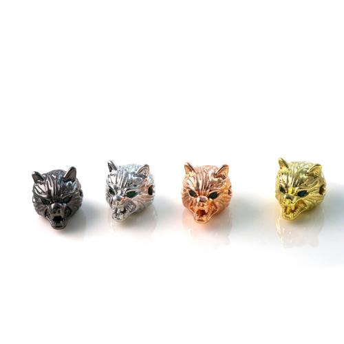 Brass Jewelry Beads, Wolf, plated, DIY, more colors for choice, nickel, lead & cadmium free, Sold By PC