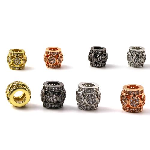 Cubic Zirconia Micro Pave Brass Beads, plated, DIY & micro pave cubic zirconia, more colors for choice, nickel, lead & cadmium free, Sold By PC