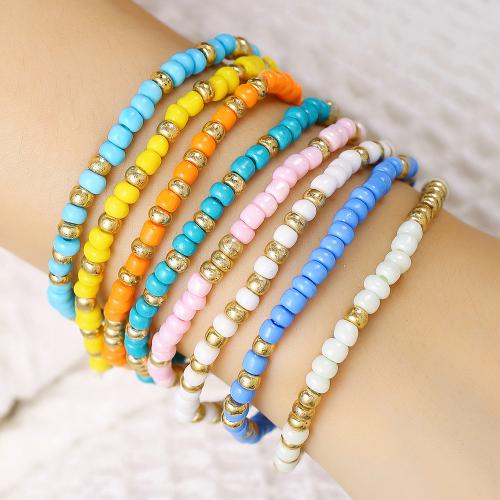 Glass Beads Bracelet, Seedbead, for woman, more colors for choice, nickel, lead & cadmium free, Sold By Set