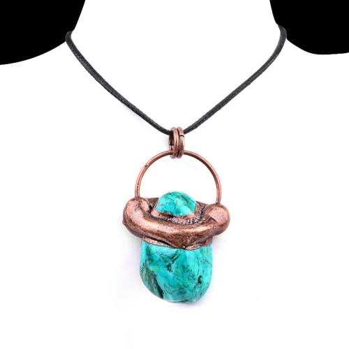 Fashion Turquoise Necklace, Natural Turquoise, with Korean Waxed Cord & Iron, fashion jewelry, mixed colors, Sold By PC