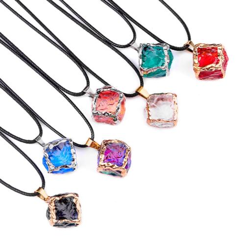 Crystal Necklace, with Korean Waxed Cord, fashion jewelry, more colors for choice, Sold By PC