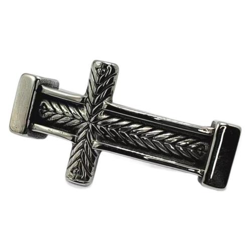 Stainless Steel Leather Cord Clasp, 304 Stainless Steel, polished, DIY, 12x6mm, Sold By PC