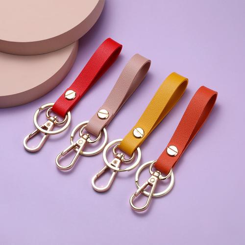 Iron Key Clasp, PU Leather, with Iron, DIY & Unisex, more colors for choice, Sold By PC