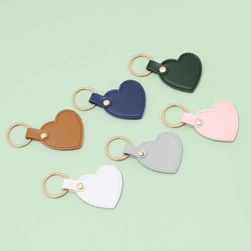 Iron Key Clasp, PU Leather, with Iron, Heart, DIY & Unisex, more colors for choice, Sold By PC