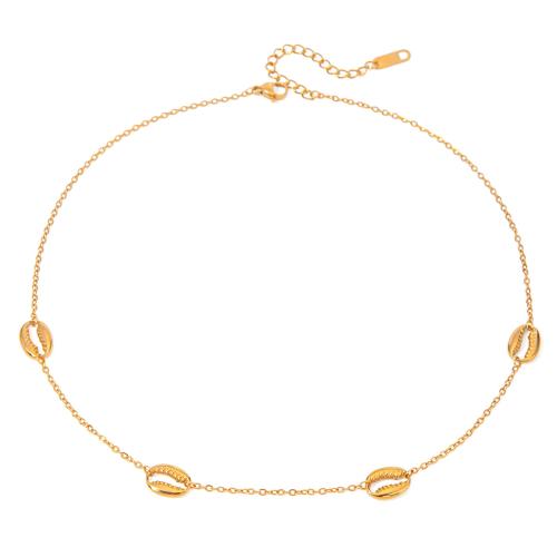 Collier de bijoux en acier inoxydable, Acier inoxydable 304, avec 5cm chaînes de rallonge, Plaqué or 18K, bijoux de mode & pour femme, Longueur:38 cm, Vendu par PC