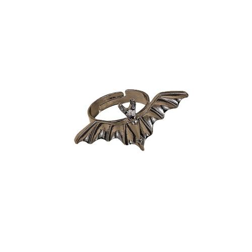 Tibetan Style Finger Ring, Bat, plated, for woman, black, Sold By PC