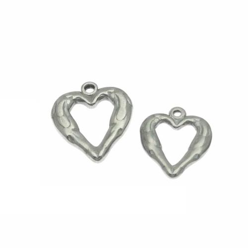 Stainless Steel Heart Pendants, 304 Stainless Steel, plated, DIY, original color, 10PCs/Lot, Sold By Lot