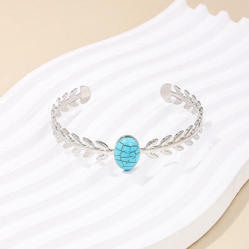 Bijoux de bracelet en alliage de zinc, avec turquoise synthétique, Placage, pour femme, plus de couleurs à choisir, Vendu par PC