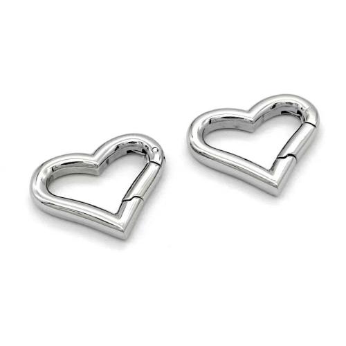 Titanium Steel Snap Clasp, Heart, polished, DIY, more colors for choice, 19.70x16.40mm, Sold By PC