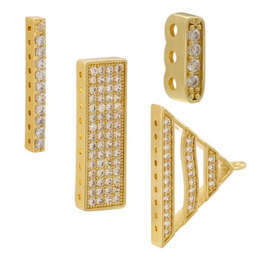 Brass Spacer Beads, plated, DIY & different styles for choice & micro pave cubic zirconia, more colors for choice, Sold By PC