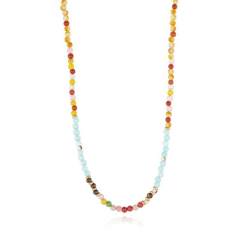 Natural Gemstone Necklace, with 5cm extender chain, handmade, fashion jewelry & for woman, mixed colors, Length:Approx 45 cm, Sold By PC